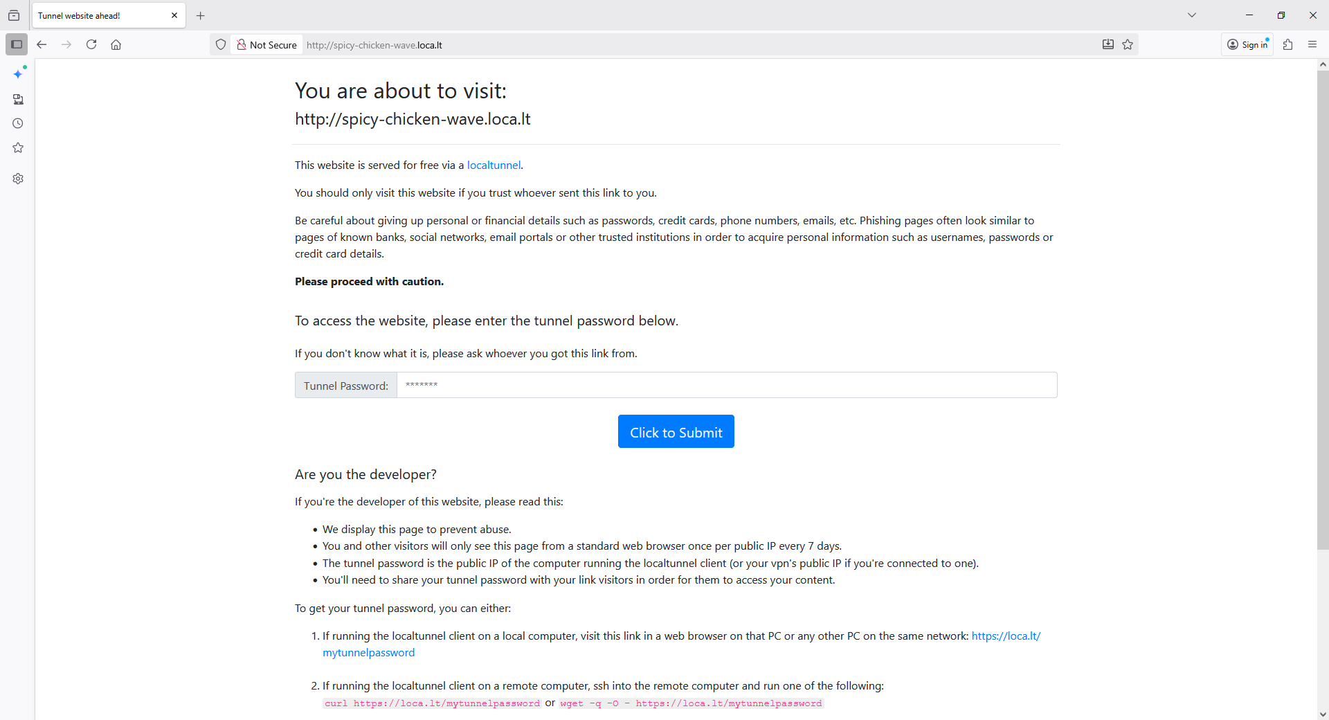 VNCme FREE Tunnel with LocalTunnel